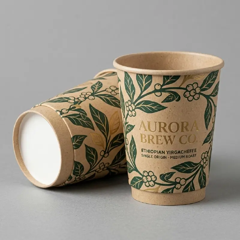 12oz Printed Paper Coffee Cups (3)