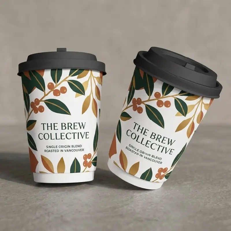 16oz Paper Coffee Cups with design (2)