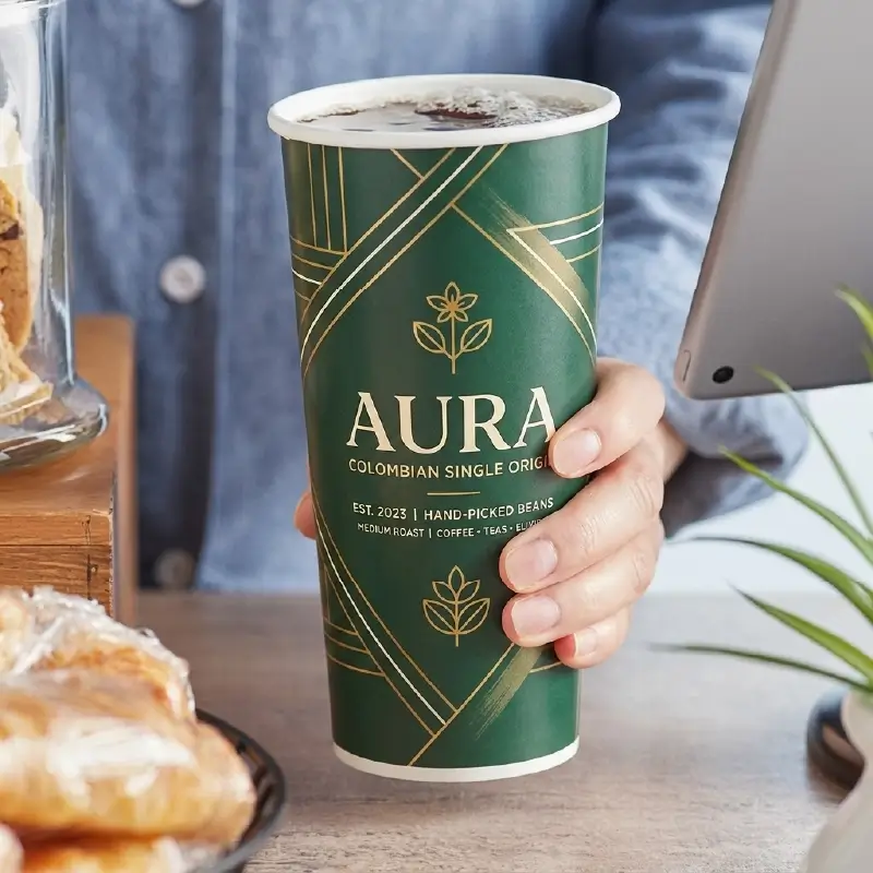 24oz Printed Paper Coffee Cups (4)
