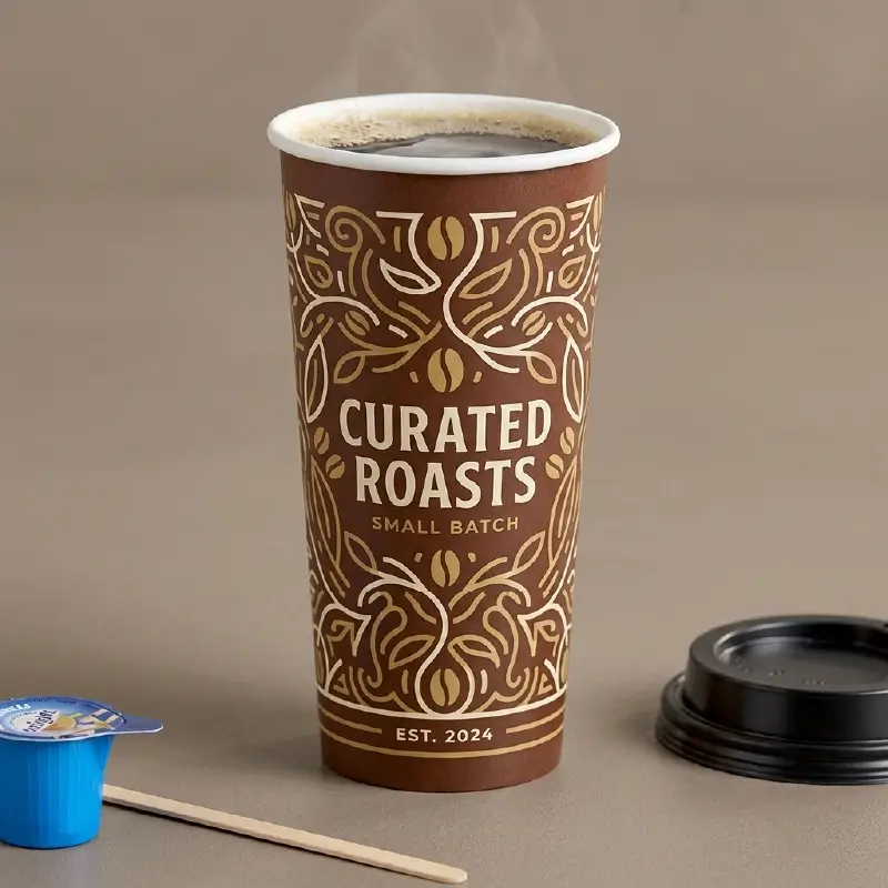 24oz Single Wall Paper Cups With Logo (4)